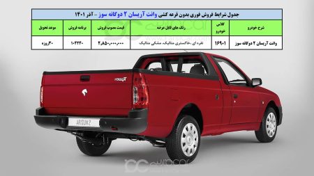 فروش وانت آریسان۲ ایران خودرو، بدون قرعه کشی و محدودیت - ۱۲ آذر ماه ۱۴۰۱