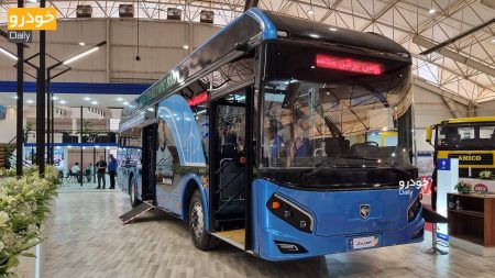 اتوبوس برقی E Atros ایران خودرو دیزل در نمایشگاه خودرو شیراز