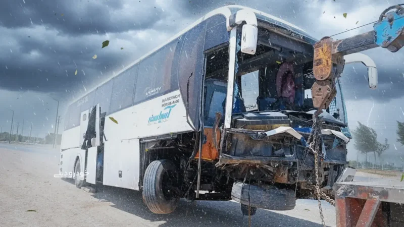 تصادف اتوبوس و تریلی در آزادراه همدان-ساوه | Bus Crash in Iran