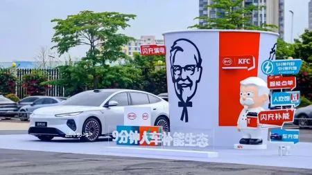 آغاز همکاری کِی‌اِف‌سی چین با بی‌وای‌دی | سرویس Drive-Thru کی‌اف‌‎سی چین با سرویس Flash Charging بی‌وای‌دی ادغام می‌شود