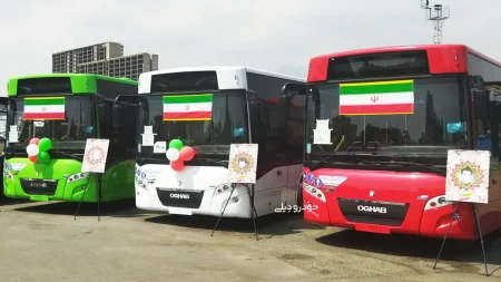 تحویل اتوبوس های شهری عقاب به ناوگان اتوبوسرانی | نوسازی خط ۸ تندرو شرکت واحد اتوبوسرانی تهران با اتوبوس های برقی، دیزل و دو کابین